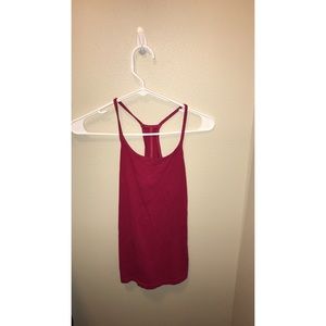 Pink razor back tank top